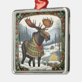 Winter Vakantie Moose Metalen Ornament (Links)