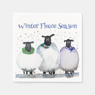 Winter vakantie papier cocktail servetten