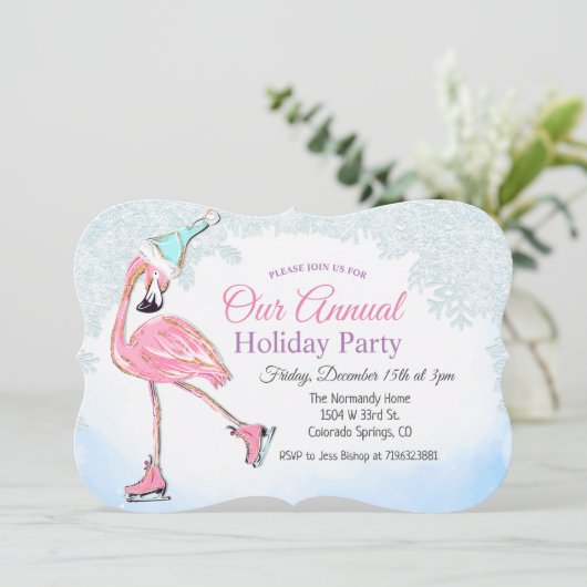 Winter Vakantie Party uitnodiging (Staand voorkant)