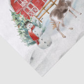 Winter Vakantie schuur rendieren meisje kerst Tissuepapier (Detail)