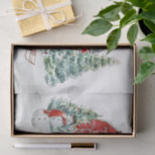 Winter Vakantie schuur rendieren meisje kerst Tissuepapier (Geschenk)