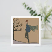 Winter Vakantie Sneeuw Weer Mode Kaart (Staand voorkant)