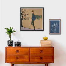 Winter Vakantie Sneeuw Weer Mode Kunst Poster