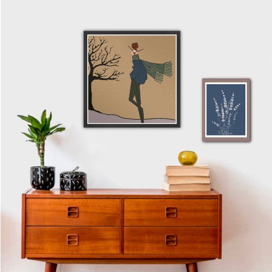 Winter Vakantie Sneeuw Weer Mode Kunst Poster