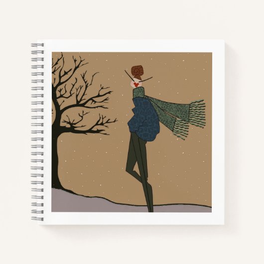 Winter Vakantie Sneeuw Weer Mode Notitieboek (Voorkant)