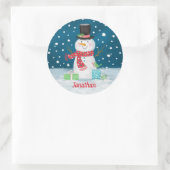 Winter Vakantie Sneeuwman Kerst sticker (Tas)