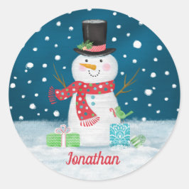 Winter Vakantie Sneeuwman Kerst sticker