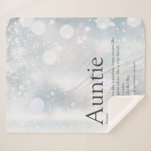 Winter Vakantie Sneeuwvlokken Koude Tante Tante Ci Sherpa Deken (Voorkant (horizontaal))