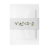 Winter Vakantie Trouwen Holly Vine Grey Matching Uitnodigingen Wikkel (Voorkant Voorbeeld)