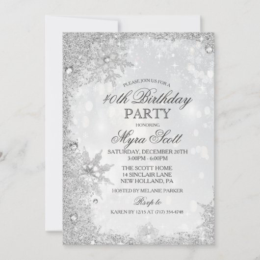 Winter Vakantie Verjaardag Party uitnodiging (Voorkant)