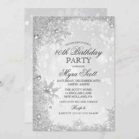 Winter Vakantie Verjaardag Party uitnodiging (Voorkant / Achterkant)