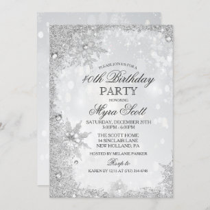 Winter Vakantie Verjaardag Party uitnodiging