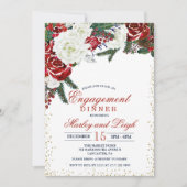 Winter Vakantie Verloving Diner Invitation Kaart (Voorkant)