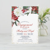 Winter Vakantie Verloving Diner Invitation Kaart (Staand voorkant)