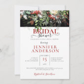 Winter Vakantie Waterverf Floral Arrangment Shower Kaart (Voorkant)