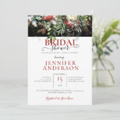 Winter Vakantie Waterverf Floral Arrangment Shower Kaart (Staand voorkant)