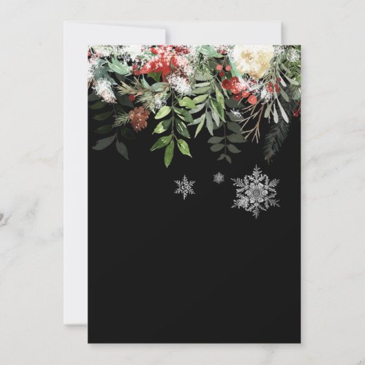 Winter Vakantie Waterverf Floral Arrangment Shower Kaart (Achterkant)