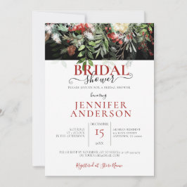 Winter Vakantie Waterverf Floral Arrangment Shower Kaart