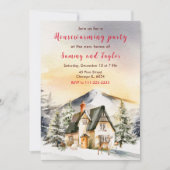 Winter Vakantiehuis Housewarming Party Kaart (Voorkant)