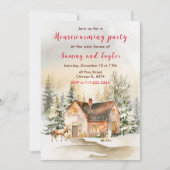 Winter Vakantiehuis Housewarming Party Kaart (Voorkant)