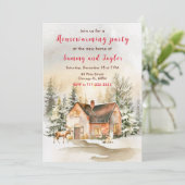 Winter Vakantiehuis Housewarming Party Kaart (Staand voorkant)