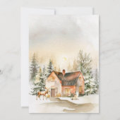 Winter Vakantiehuis Housewarming Party Kaart (Achterkant)