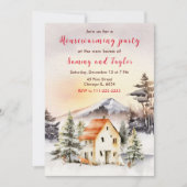 Winter Vakantiehuis Housewarming Party Kaart (Voorkant)