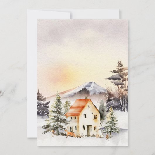 Winter Vakantiehuis Open Huis Kaart (Achterkant)