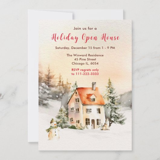 Winter Vakantiehuis Open Huis Kaart (Voorkant)