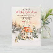 Winter Vakantiehuis Open Huis Kaart (Staand voorkant)