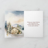 Winter Vakantiehuis Vrolijk kerstfeest Feestdagen Kaart (Binnen)