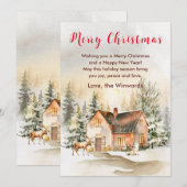 Winter Vakantiehuis Vrolijk kerstfeest Feestdagenkaart (Voorkant / Achterkant)