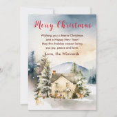 Winter Vakantiehuis Vrolijk kerstfeest Feestdagenkaart (Voorkant)