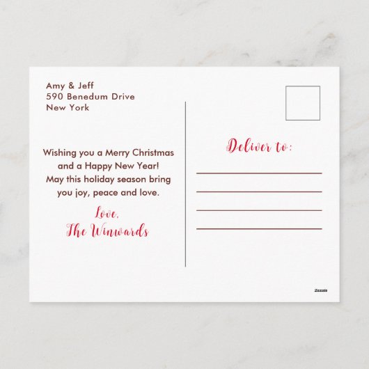 Winter Vakantiehuis Vrolijk kerstfeest Feestdagenkaart (Achterkant)