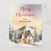 Winter Vakantiehuis Vrolijk kerstfeest Feestdagenkaart (Voorkant)