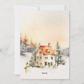 Winter Vakantiehuis Vrolijk kerstfeest Feestdagenkaart (Achterkant)