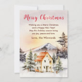 Winter Vakantiehuis Vrolijk kerstfeest Feestdagenkaart (Voorkant)