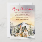Winter Vakantiehuis Vrolijk kerstfeest Feestdagenkaart (Voorkant)