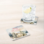 Winter Vakantiehuis Vrolijk kerstfeest Kartonnen Onderzetters (Insitu)