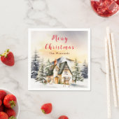 Winter Vakantiehuis Vrolijk kerstfeest Servet (Insitu)