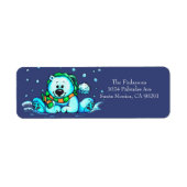 Winter Vakantiemaand Beer Terug Adres label (Voorkant)