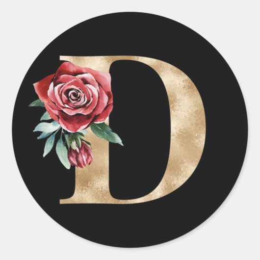 Winter vakanties initialen sticker letter D (Voorkant)