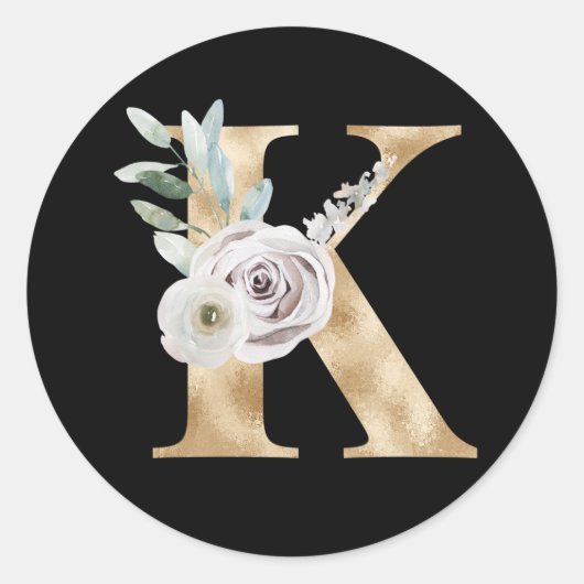 Winter vakanties initialen sticker letter K (Voorkant)