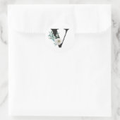 Winter vakanties initialen sticker letter V (Tas)