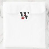 Winter vakanties initialen sticker letter W (Tas)