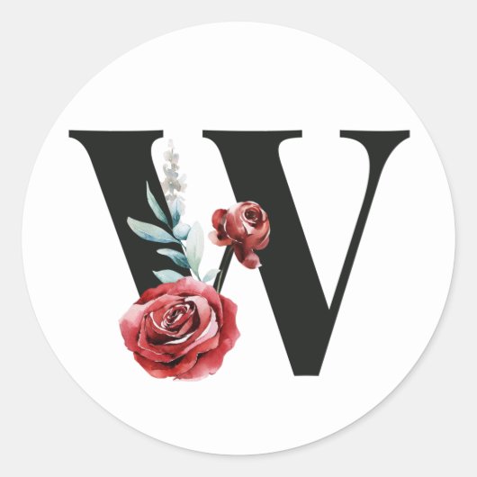 Winter vakanties initialen sticker letter W (Voorkant)