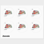 Winter Vakantiestal Boerderij Dieren Ronde Sticker (Vel)