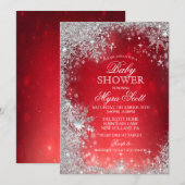 Winter-vakantieverblijf Baby shower uitnodiging (Voorkant / Achterkant)