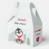 Winter Valentijnse Penguin Boy Baby shower Medium Bedankdoosjes (Voorkant)
