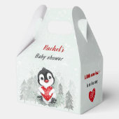 Winter Valentijnse Penguin Boy Baby shower Medium Bedankdoosjes (Achterkant)